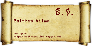 Balthes Vilma névjegykártya